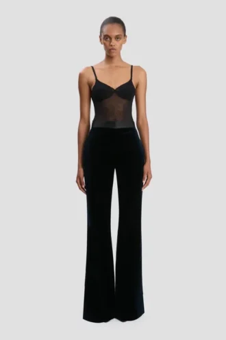 Alina-bukser i midnattsfløyel