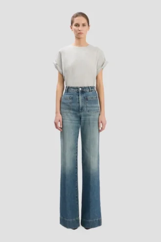 Alina-jeans i slitt blå vask