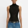 Bodysuit med høy hals i svart