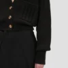 Cable Pocket Cardigan i svart
