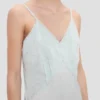Crushed cami midi-kjole i akvamarin