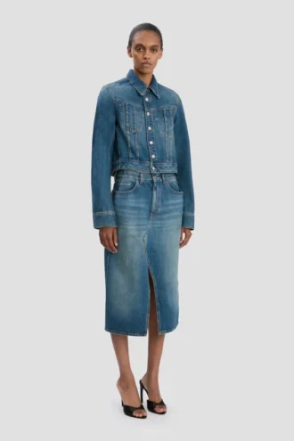 Denimjakke i mellomblå vask
