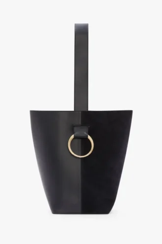 Dia bucket bag i marineblått skinn