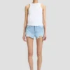 Distressed shorts i lyseblå vask