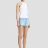 Distressed shorts i lyseblå vask