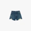 Distressed shorts i midtblå vask