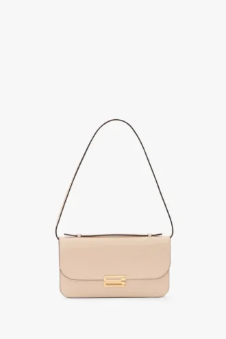 Dorian pochette i blekrosa skinn