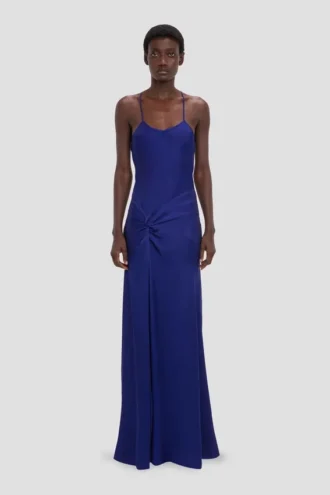 Draped Cami Gown i lys indigo
