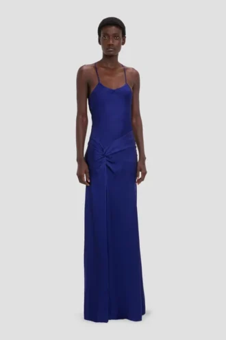 Draped Cami Gown i lys indigo