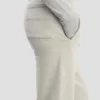 Joggebukse med brodert logo i grå melert