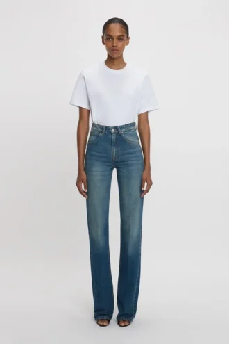 Julia stretch-jeans i mellomblå