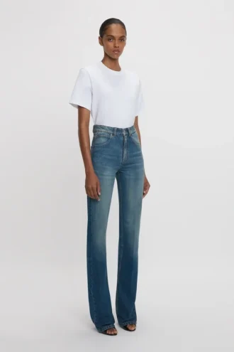 Julia stretch-jeans i mellomblå