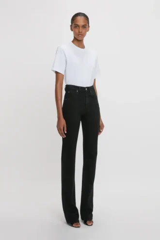 Julia stretchjeans i vasket svart