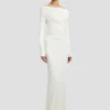 Off-shoulder-kjole i elfenben