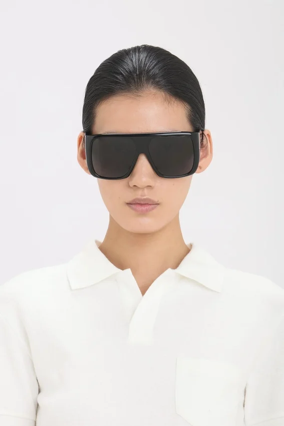 Overdimensjonert, myk, firkantet acetatramme i svart Overdimensjonert, myk, firkantet acetatramme i svart