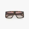 Oversized flat top-ramme i havana