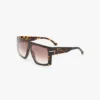 Oversized flat top-ramme i havana