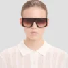 Oversized flat top-ramme i havana