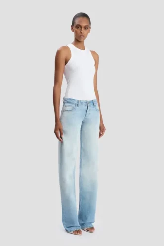 Ribbet tank-top i hvitt