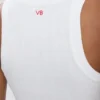 Ribbet tank-top i hvitt