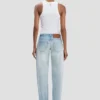 Ribbet tank-top i hvitt