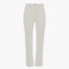 Smal jeans med høy midje i vasket hvitt