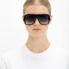 Solbriller med lagdelt maske i svart gradient