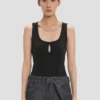 Split tank top i svart