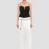 Straight Leg Folded Trouser i offwhite