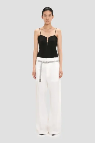 Straight Leg Folded Trouser i offwhite Straight Leg Folded Trouser i offwhite