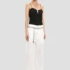 Straight Leg Folded Trouser i offwhite
