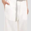 Straight Leg Folded Trouser i offwhite