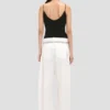 Straight Leg Folded Trouser i offwhite