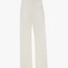 Straight Leg Folded Trouser i offwhite