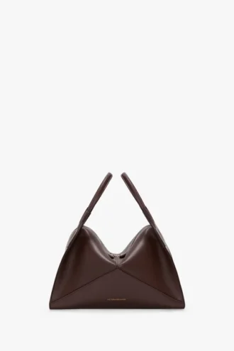 The Victoria Plié-veske i burgunderfarget skinn
