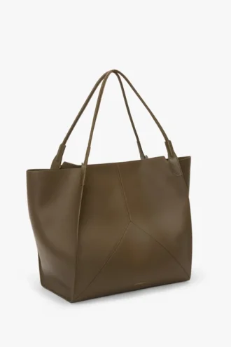 The Victoria reisetote i khaki skinn