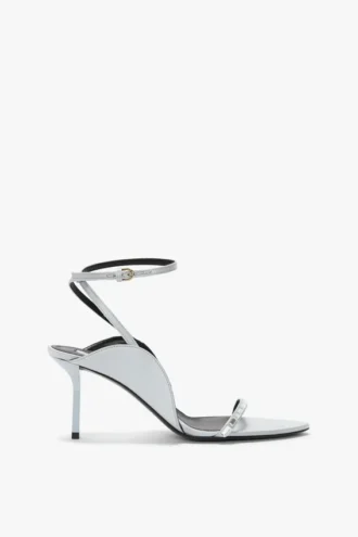 The Victoria stilett-sandal med dekor 75 i magnesium-sateng