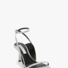 The Victoria stilett-sandal med dekor 75 i magnesium-sateng
