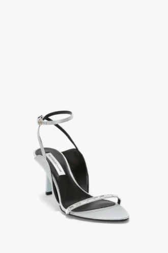 The Victoria stilett-sandal med dekor 75 i magnesium-sateng