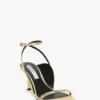 The Victoria stilett-sandaler med pynt, 75 mm, i sandfarget sateng