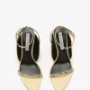 The Victoria stilett-sandaler med pynt, 75 mm, i sandfarget sateng
