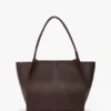 The Victoria stor totebag i burgunderfarget skinn
