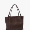 The Victoria stor totebag i burgunderfarget skinn