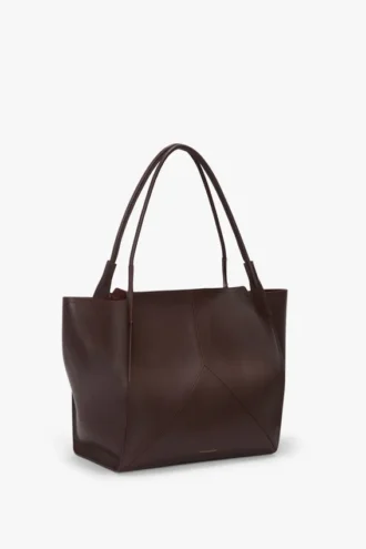 The Victoria stor totebag i burgunderfarget skinn