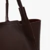 The Victoria stor totebag i burgunderfarget skinn