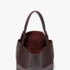 The Victoria stor totebag i burgunderfarget skinn