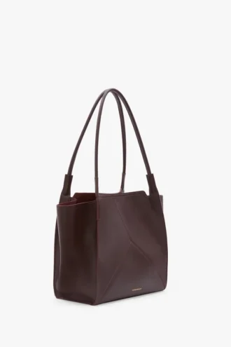 The Victoria tote bag i burgunderfarget skinn