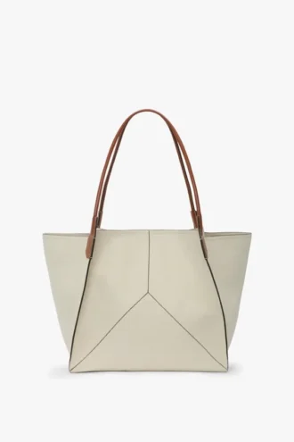 The Victoria tote bag large i elfenbensfarget lerret