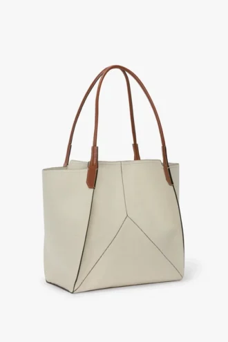 The Victoria tote bag large i elfenbensfarget lerret