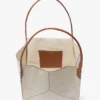 The Victoria tote bag large i elfenbensfarget lerret